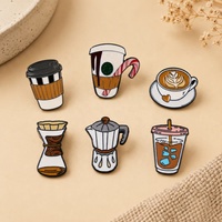 Personalisierter Emaille-Pin für Kaffeeliebhaber, Zuckerstangen-Metallanstecker, Doppelpin-Geschenk für Kaffeeliebhaber, OEM-Großhandel