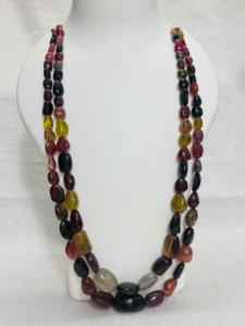 Tourmaline Plain Tumble Smooth <b>Beads</b> Strand-<b>Red</b>/Pink/Yellow/Green/Black/Gray Colors for Jewelry Making - Product Image 1