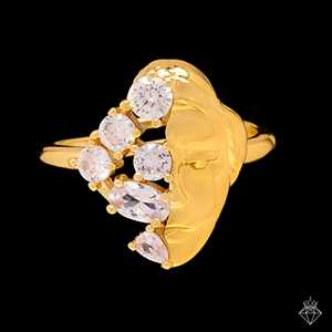 Anillos de cristal de AURA dorada de tamaño ajustable Producto antideslustre - Product Image 3