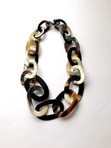 Collar de cuerno auténtico hecho a mano para mujer, joyería tribal bohemia, cadena de cuerda ajustable, accesorio de moda - Product Image 4