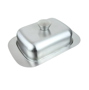 Elegante Plato para Mantequilla de Acero Inoxidable con Acabado Plateado Brillante, Vajilla para Cocina y Mesa, Plato para Mantequilla para Cenas - Product Image 1