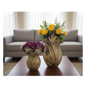 Jarrón de Mesa Moderno de Aluminio con Diseño Único para Sala de Estar, Comedor, Decoración del Hogar, Jarrón de Flores Costero, Centro de Mesa Decorativo - Product Image 4