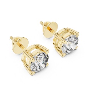 Pendientes de Diamantes Cultivados en Laboratorio, 1 CT, 2 CT, 3 CT, Corte Redondo, Solitario, Martini, Cuatro Puntas, Oro Sólido de 18K, 14K, 10K, Plata 925, para Mujer - Product Image 4