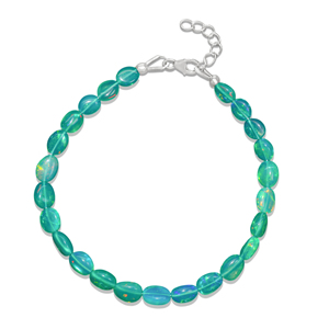 100% Natural Genuine Ethiopian <b>Opal</b> Beads <b>Bracelet</b> Two Stand Luxury GIA Certified Silver <b>Bracelet</b> - Product Image 3