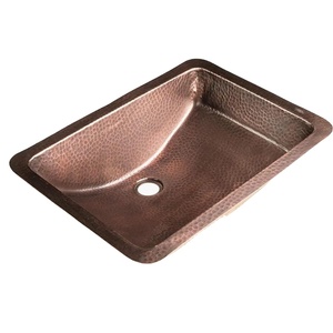 Vente en gros d'évier de cuisine à cuve unique en cuivre antique de qualité supérieure Installation facile Présentoir de comptoir sanitaire encastré avec un trou - Product Image 1