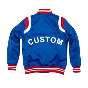 Blouson Bomber Unisexe en Soie Satinée Tendance avec Broderie Personnalisée, Design Baseball Sportif et Logo Frontal pour Hommes - Product Image 4