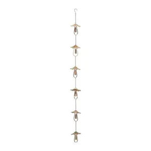 Cadena de lluvia de hierro hecha a mano para decoración de jardines, que dirige el agua de la lluvia desde las canalones del techo a los recipientes de agua en el suelo, duradera. - Product Image 3