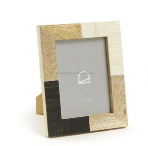 Cadre photo en bois artisanal avec incrustation d'os, personnalisé avec logo, fabriqué en Inde, vente en gros - Product Image 3