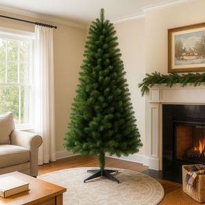 Albero di Natale Verde Non Illuminato da 180 cm con 582 Punte in PVC e Supporto a 4 Gambe in Plastica, Rami Interamente in PVC - Product Image 6