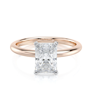 Bague solitaire en or massif 14 carats avec diamant de laboratoire taille radiant certifié IGI, bijoux minimalistes pour fiançailles, mariage et fêtes, vente en gros - Product Image 5
