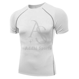 Camiseta de compresión para hombre de manga corta, 100% poliéster, transpirable, para MMA y BJJ, diseño personalizado, OEM, venta al por mayor - Product Image 1