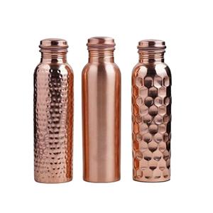 ขวดน้ำทองแดงปรับสมดุลให้กับสุขภาพขวดน้ำดีไซน์แบบทำด้วยมือด้วยเพชรขวดน้ำพิมพ์ลายเรียบข้อเสนอที่ดี - Product Image 1
