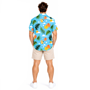 Chemise Paradise Resort pour hommes, imprimé numérique, respirante, vêtements d'été, collection décontractée pour les voyages et la plage - Product Image 6