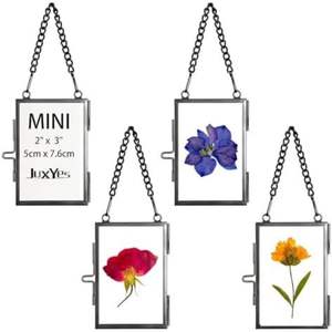 Luxury Double Sided Glass Floating <b>Frame</b> Gold Metal Border <b>Small</b> Hanging Picture <b>Frame</b> for Wedding Guest Names Pressed Petals - Product Image 2