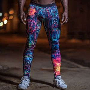 Leggings de compression par sublimation 2026 pour hommes, pantalon imprimé à taille élastique, streetwear d'été pour hommes, leggings par sublimation pour hommes - Product Image 1