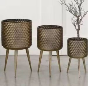 กระถางดอกไม้โลหะสีทองคุณภาพมาตรฐาน อุปกรณ์ทำสวน - Product Image 3