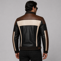 Veste en cuir pour homme, vente directe d'usine, design classique et doublure intérieure en cuir, idéale pour les activités de plein air.