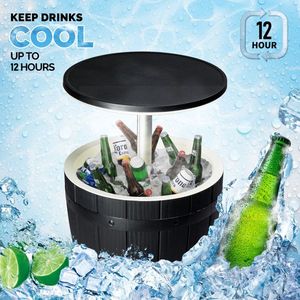 Table de refroidissement extérieure à hauteur réglable avec refroidisseur de bière et de vin de 10 gallons, résistante aux intempéries, pour terrasse - Product Image 3