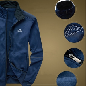 Conjunto Deportivo Azul Marino para Hombre, Sudadera con Cremallera de Manga Larga, Bolsillos Laterales, Estilo Deportivo Casual de Invierno, Corte Regular, Diseño 2 en 1 - Product Image 3
