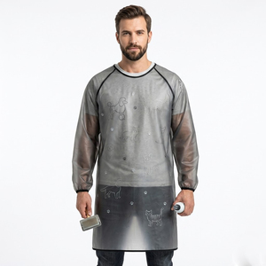 Blouse de toilettage pour hommes, transparente par sublimation, imperméable, à col rond - Product Image 1