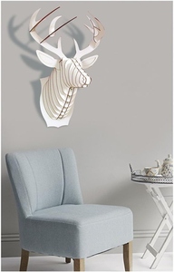 <b>3D</b> <b>Puzzle</b> Aluminum Head Wildlife Deer Animal Sculpture Creative Wall Hanging Art Extravagant Design for Christmas (15.5 Inches - Product Image 5