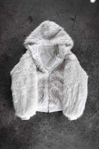 Sudaderas con capucha y sudaderas de manga regular para hombre, estilo urbano personalizado, de felpa francesa de alto gramaje, con capucha de pelo, cortas, con cremallera y efecto desgastado - Product Image 3