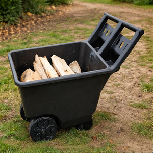 Chariot de jardin robuste en plastique avec roues et poignée de traction, chariot utilitaire pour le jardinage et le transport de bois de chauffage, OEM Vietnam ODGGAD003 - Product Image 2