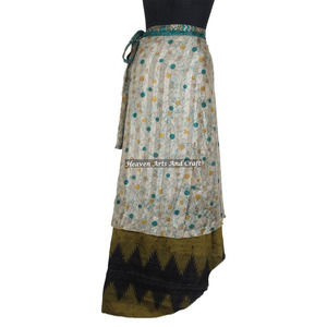 100% Silk <b>Beach</b> Wear Wrap on <b>Magic</b> Skirt Women's Vintage Silk <b>Magic</b> Reversible Sarong Pareo Wrap Skirt Tube Dress <b>Magic</b> 38" - Product Image 2