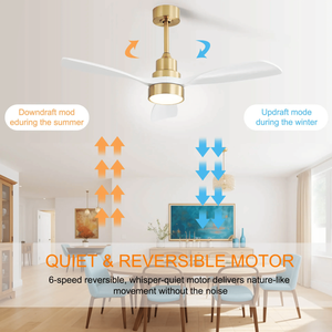 48-Inch Modern LED <b>Ceiling</b> Fan with <b>Lights</b> 3 Wood Blades Noiseless Reversible Motor <b>Remote</b> <b>Control</b> - Product Image 5