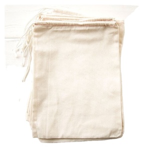 กระเป๋าผ้ามัสลินสำหรับชง/กระเป๋าถือ/ถุงผ้าฝ้ายแบบหูรูดขนาดใหญ่พิเศษผ้าแคนวาสกระเป๋าโท้ทผ้าคอตตอนสีดำ - Product Image 1