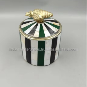 Black And White Stripe Customised Wholesale Brass Resin <b>Trinket</b> <b>Box</b> For MultiPurpose HIghly demanded Brass <b>Box</b> Stripe Pattern - Product Image 6