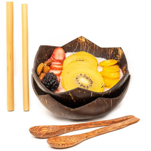 KV NATURAL HOME ชามเปลือกมะพร้าวแบบสั่งทำพิเศษ ขนาด 9 ซม. เป็นมิตรกับสิ่งแวดล้อม สไตล์วินเทจ โบฮีเมียน คลาสสิก โมเดิร์น สำหรับเสิร์ฟอาหาร - Product Image 5