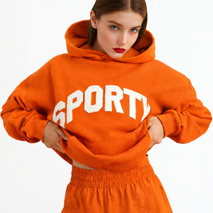 Women Solid Hoodie and <b>Above</b> Knee Short for Set Regular Fit Cozy Matching Outfit for Home and Outdoor - Product Image 4