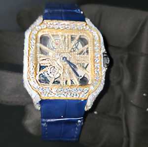 Top Demanded Luxury Stainless Steel <b>Square</b> Quartz Moissanite Diamond Watch for Holiday Party Wear - Product Image 1