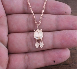 Collier pendentif en zircon CZ plaqué or rose, délicat et étincelant, pour femme, vente en gros, bijoux de mariage et de mariée - Product Image 3