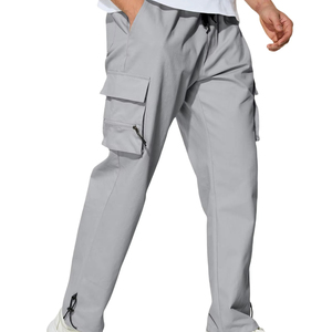 Pantalon cargo homme personnalisé respirant taille mi-haute, multi-poches, style streetwear, jogger, pour l'extérieur - Product Image 1