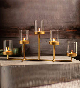 Porte-bougie en aluminium moulé artisanal moderne, couleur et taille personnalisables pour la maison, les restaurants, décoration de Noël - Meilleurs prix - Product Image 1