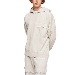 Custom Men's Casual Cargo Hoodie Jogger Set Streetwear 2 piezas Chándal Liso Ropa Casual Moda Streetwear - Product Image 2