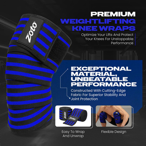 Multi-Color Striped Elastic <b>Knee</b> <b>Wraps</b> for gym Workout Heavy Duty Powerlifting Leg Compression Bandage Bulk Manufacturer - Product Image 3