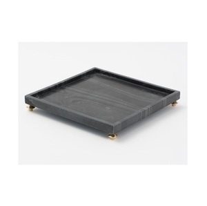 Plateau de service rectangulaire en marbre, plateaux de présentation alimentaire en pierre naturelle, design moderne, mobile, pour anniversaire, luxe, maison, cuisine - Product Image 6