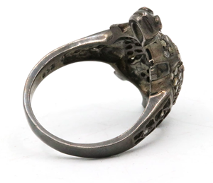 <b>Turtle</b>-Natural Round Cut Diamond Gemstone 925 Solid Sterling Silver Black Rhodium Plated Handmade <b>Rings</b> Jewelry for Wholesale - Product Image 6