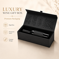 Boîte cadeau de luxe rigide pour vin avec logo personnalisé, insert de protection, emballage en carton de qualité supérieure en forme de livre pour bouteille de vin