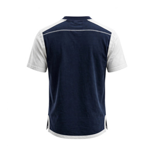 T-shirt pour homme bleu foncé et blanc à manches raglan, col rond, décontracté, couleur unie, tricoté, coupe oversize, écologique, 320g, 100% coton - Product Image 2