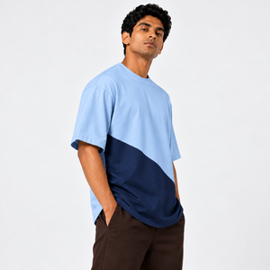 T-shirt pour homme en tissu tissé polyester/coton, imprimé tie-dye, design vierge personnalisable, qualité supérieure, nouveau modèle, éco-responsable - Product Image 6