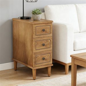 Table de chevet en bois massif avec tiroirs, idéale comme table d'appoint pour canapé ou table basse - Product Image 3