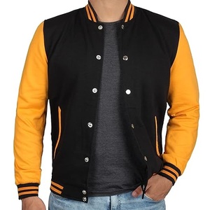 Chaqueta de Béisbol Casual Ajustada con Botones, Logotipo Bordado, Lana, Invierno, Cortavientos, Estilo Letterman, Tallas Grandes, Chaquetas Varsity Lisas - Product Image 1