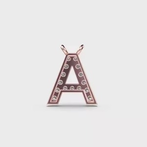 Pendentif Alphabet Amour en Or 14K Plaqué Rhodium avec Moissanite, Design Personnalisé en Forme de Cœur, Collier Minimaliste Sans Chaîne - Product Image 2