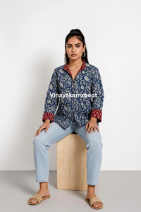 เสื้อโค้ทผู้หญิงถักนิตติ้งแบบมีฮู้ดลายพิมพ์ฟล็อก ผ้าฝ้ายบุนวม สำหรับฤดูหนาว ปี 2026 สินค้าขายดี งานแฮนด์เมด สไตล์วินเทจ เป็นมิตรกับสิ่งแวดล้อม ระบายอากาศได้ดี - Product Image 3