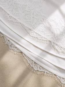 Falda Larga Maxi de Sirena para Mujer, Blanca, de Cintura Alta, con Ribete de Encaje Blanco, Elegante, Lisa, de Poliéster Suave, VANESSA - Product Image 4