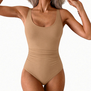 Traje de Baño de Una Pieza con Diseño Clásico Fruncido en la Parte Delantera, Personalizable para Mujer, Estilo de Baño con Estampado Personalizado, Ropa de Playa para Verano y Piscina - Product Image 1